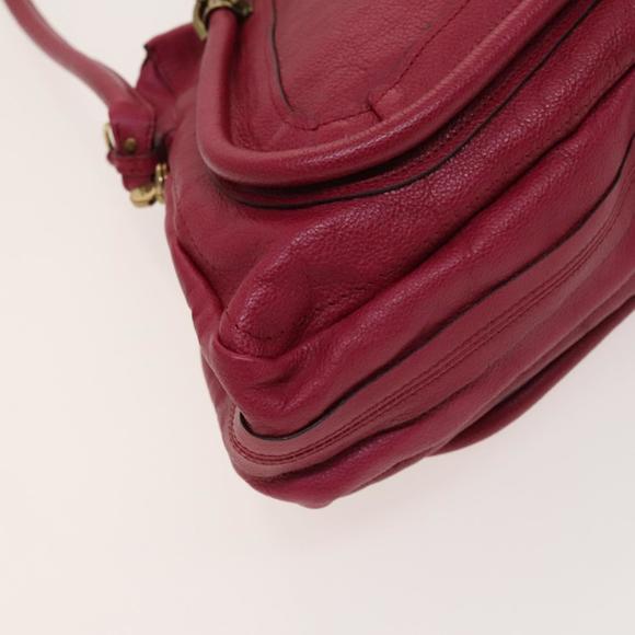 Chloe Paraty Hand Bag Leather 2way Pink Gold Auth 124627 - Picture 13 of 16